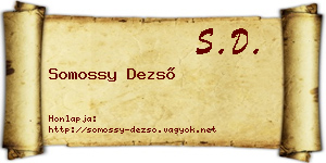Somossy Dezső névjegykártya