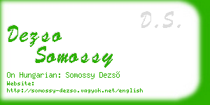 dezso somossy business card